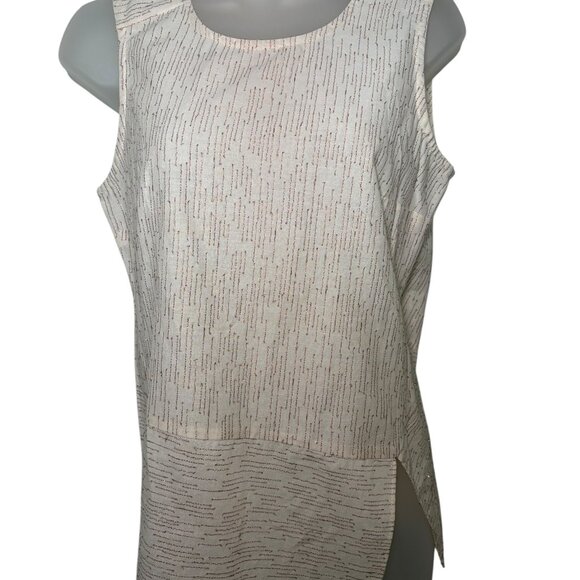 Inclán Studio Houston Cream Metallic Rose Gold Thread Tank Top NWT - Picture 5 of 8